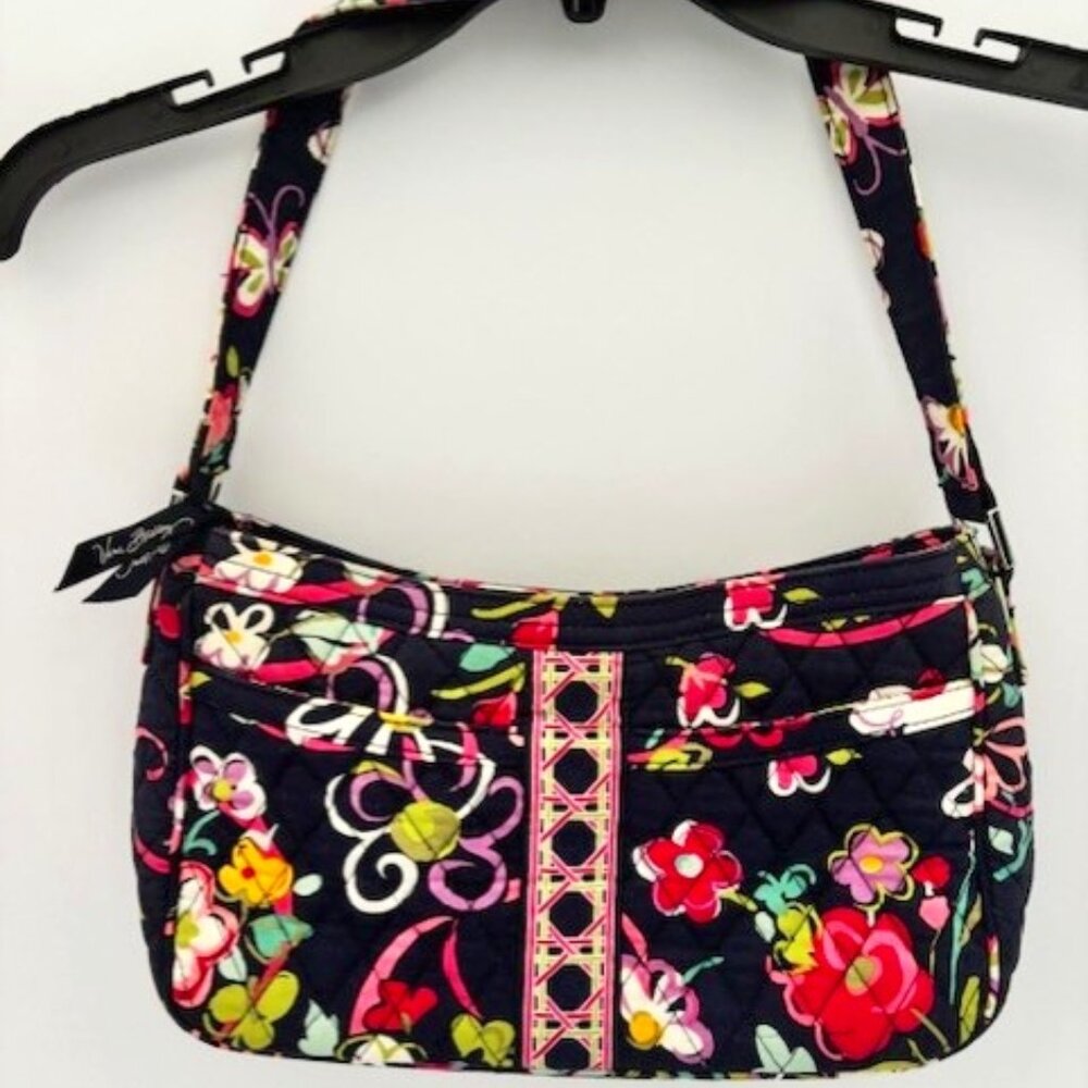 Vera Bradley Purse Shoulder Bag Retired Java Blue Cottagecore Floral Boho Whimsy